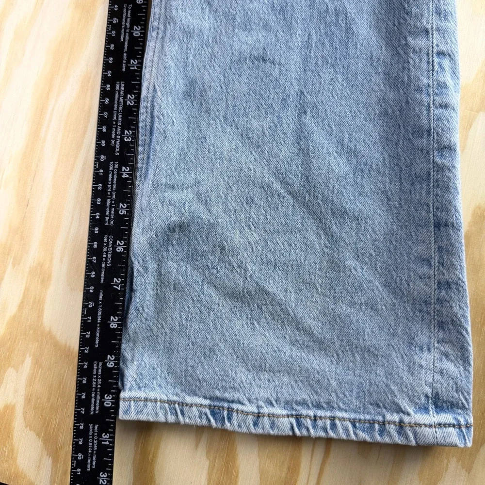 Aeropostale Womens 2R Mid Rise Flare‎ Utility Cargo Jeans Light Wash Blue Denim